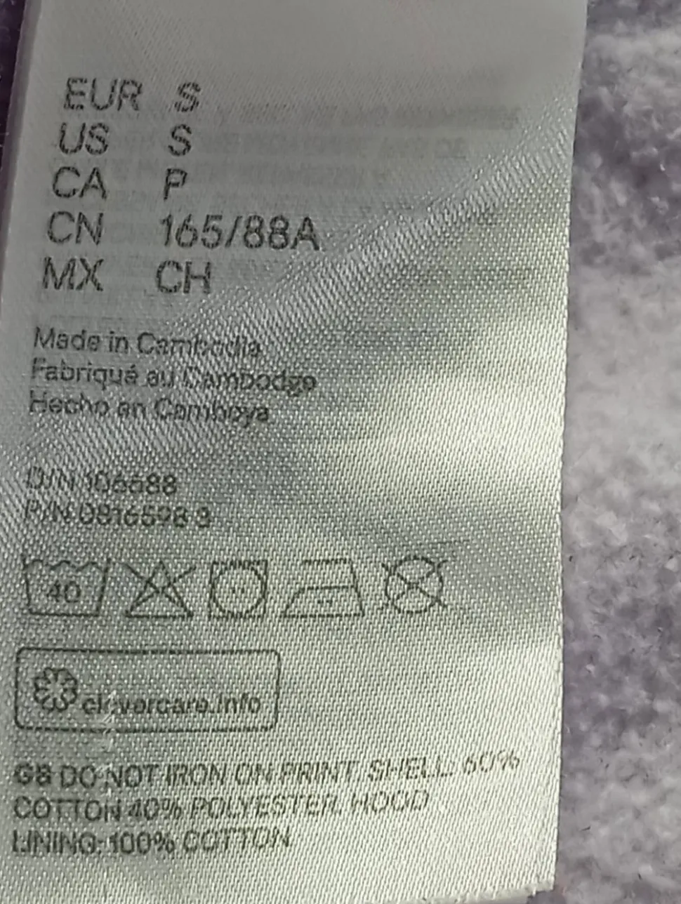 Kapuzensweatshirt Größe 36