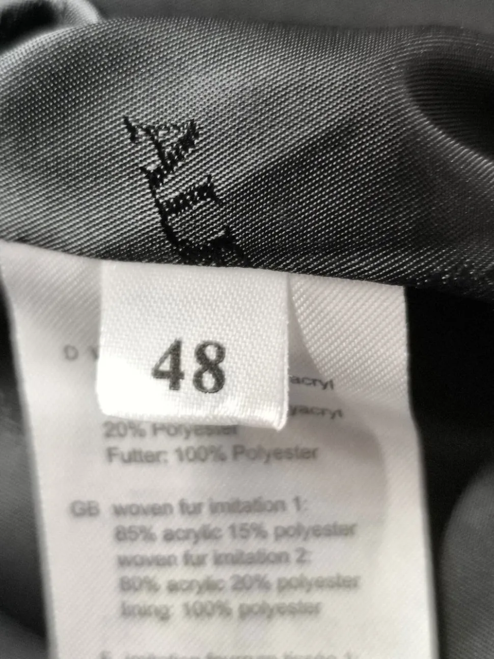 Kunstfelljacke Größe 48