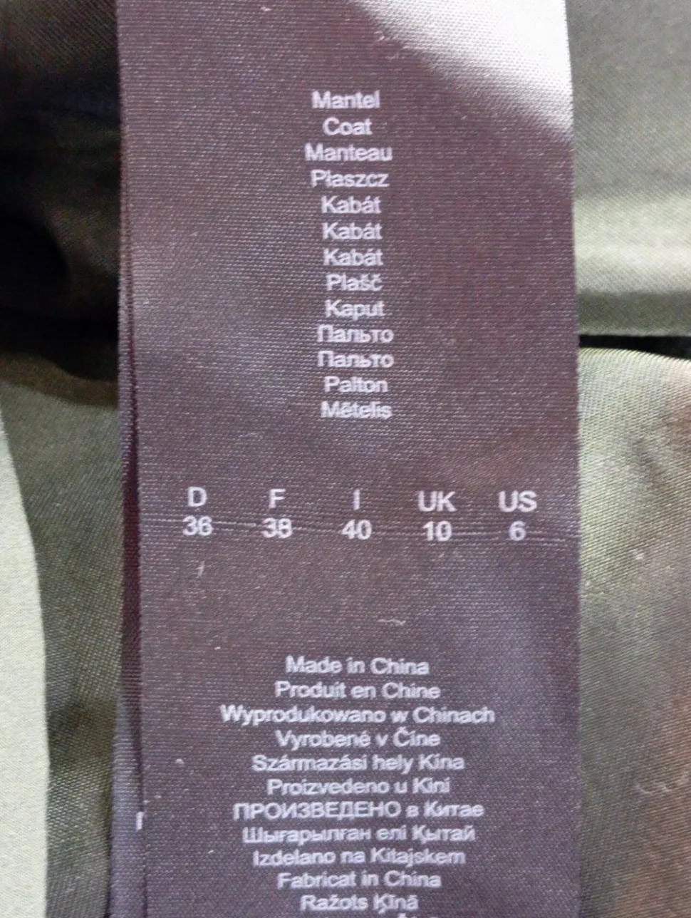 Lange Jacke Größe 36