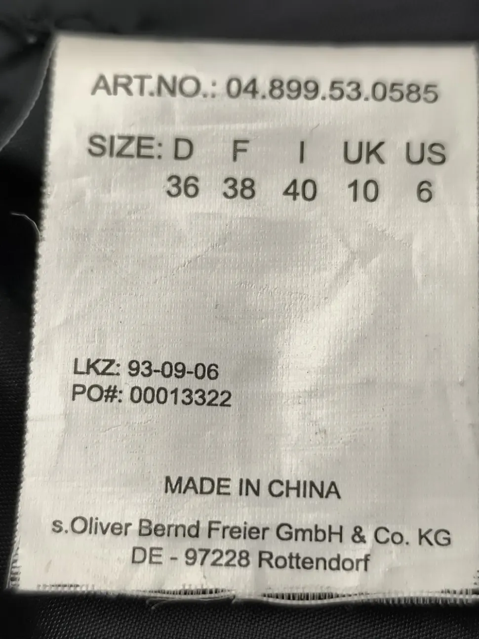 Steppweste Größe 36